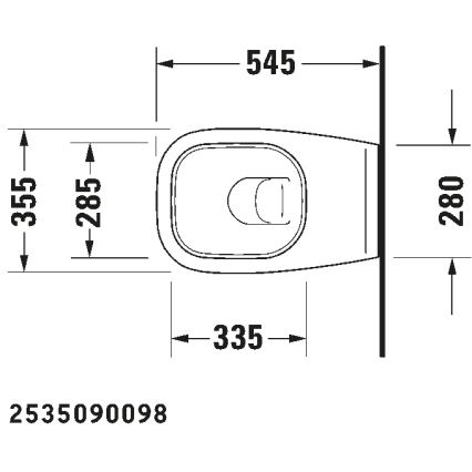 Duravit 45351900A1 - Væghængt WC med toiletsæde D-CODE keramik/højglans hvid
