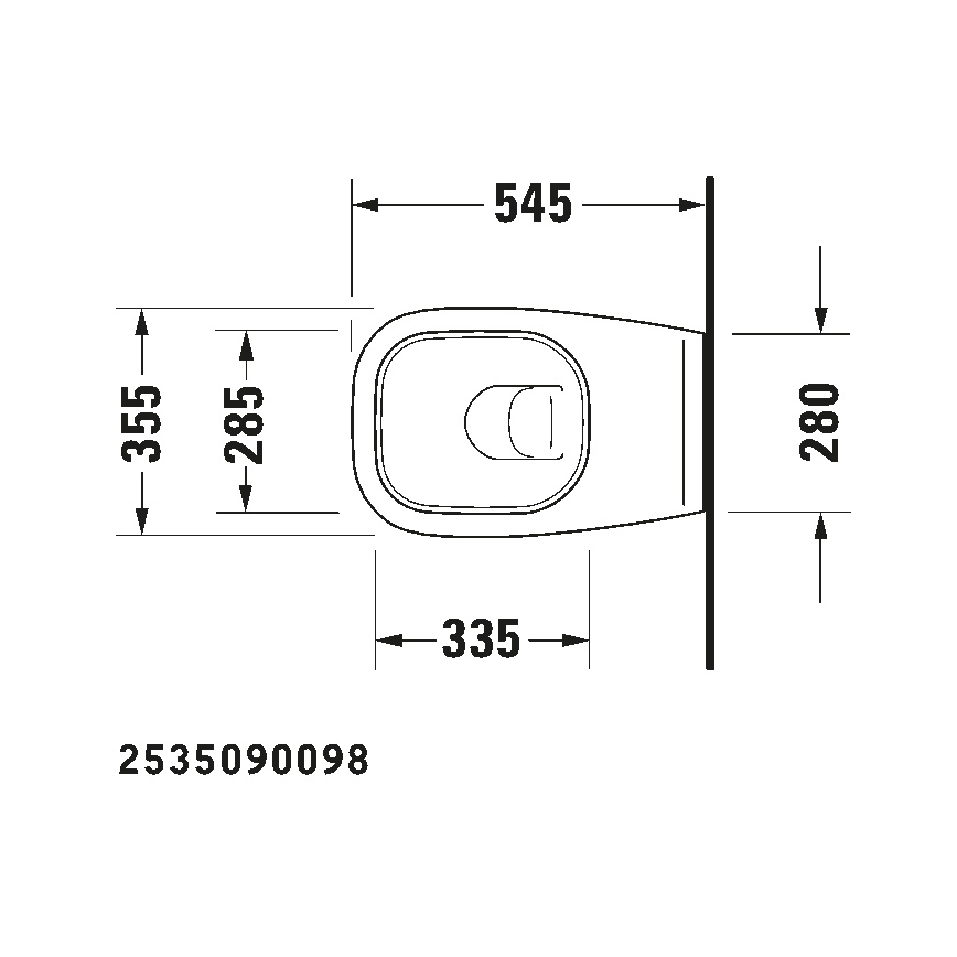 Duravit 45351900A1 - Væghængt WC med toiletsæde D-CODE keramik/højglans hvid