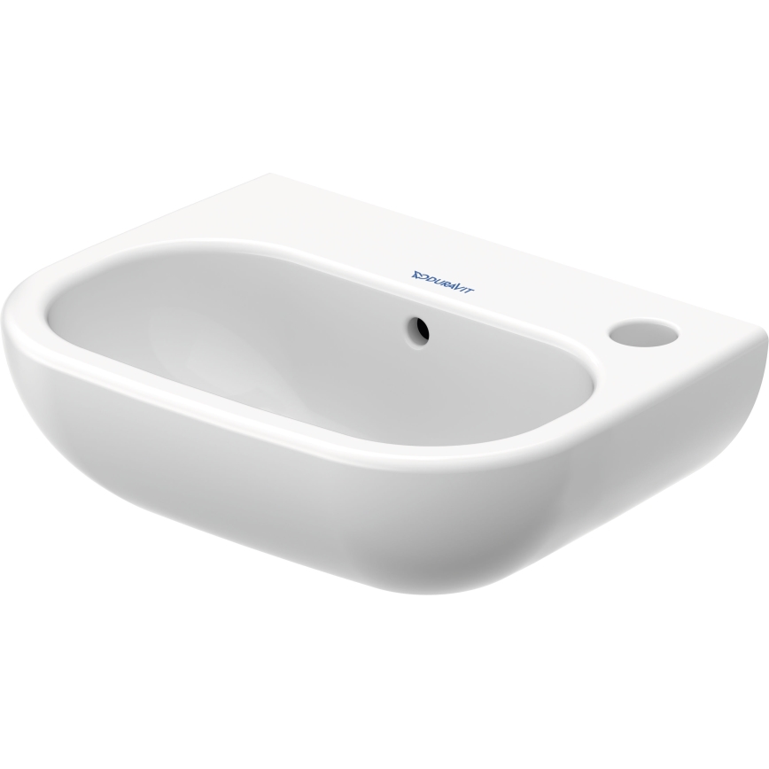 Duravit 7053600082 - Væghængt håndvask D-CODE 36 x 27 cm, keramik, blank hvid