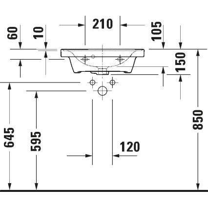 Duravit 742500060 - Væghængt håndvask D-NEO 50 x 40 cm, keramisk, højglans hvid