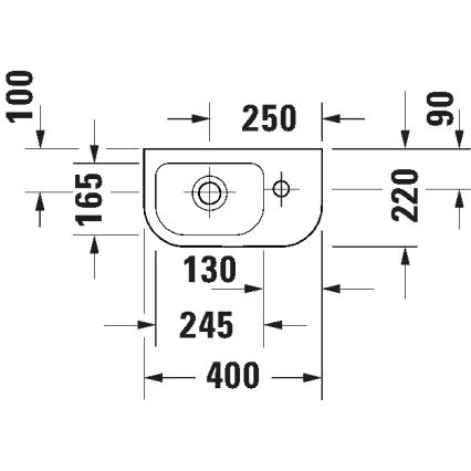 Duravit 7494000412 - Væghængt håndvask D-CODE 40x22 cm keramik/blank hvid