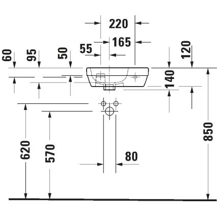 Duravit 7494000412 - Væghængt håndvask D-CODE 40x22 cm keramik/blank hvid
