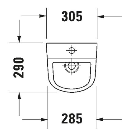 Duravit 828300000 - Urinal Rimless D-CODE med topindløb, bagudafløb, keramik/højglans hvid