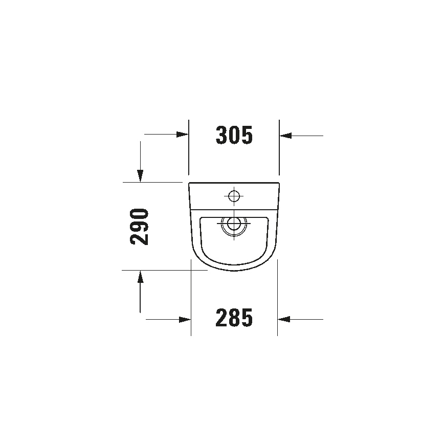 Duravit 828300000 - Urinal Rimless D-CODE med topindløb, bagudafløb, keramik/højglans hvid