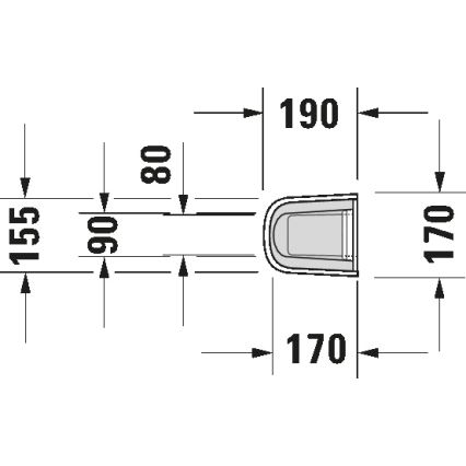 Duravit 8632700002 - Sifonafdækning D-CODE 70,5x19 cm keramik/højglans hvid