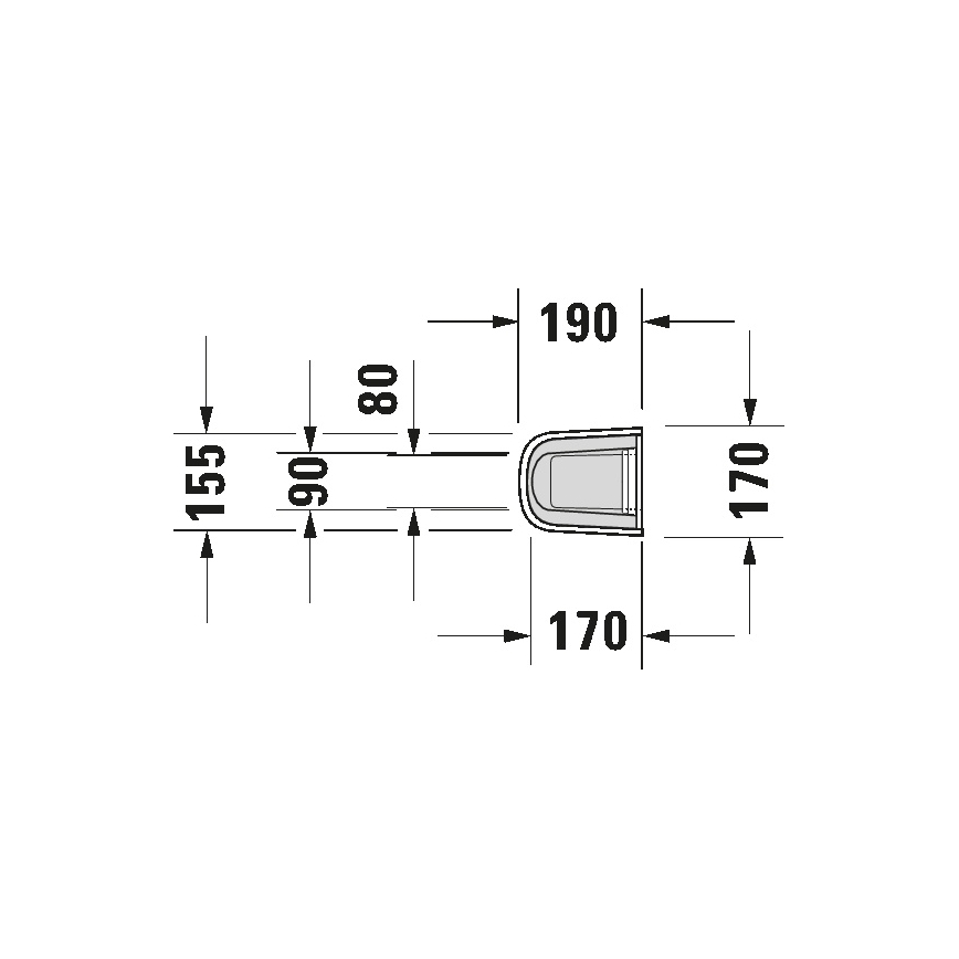 Duravit 8632700002 - Sifonafdækning D-CODE 70,5x19 cm keramik/højglans hvid