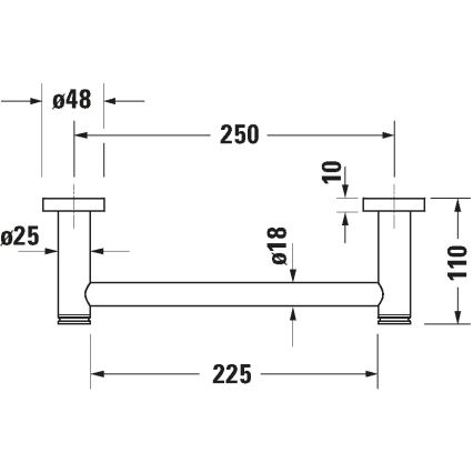 Duravit 99144600 - Badekarshåndtag D-CODE 28,4 cm mat sort