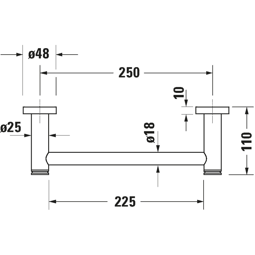 Duravit 99144600 - Badekarshåndtag D-CODE 28,4 cm mat sort