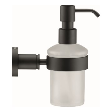 Duravit 99164600 - Væghængt sæbedispenser D-CODE 390 ml, frostet glas/mat sort