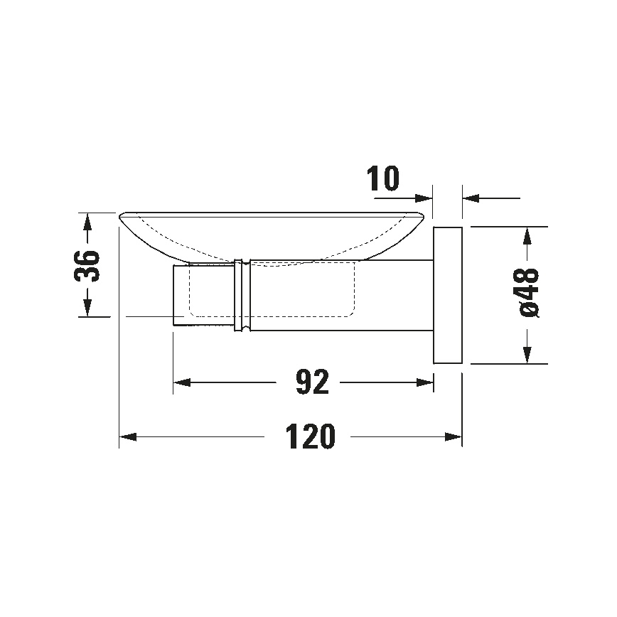 Duravit 99174600 - Vægmonteret sæbeholder D-CODE venstrevendt mat sort