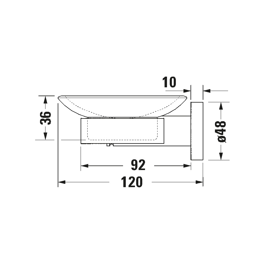 Duravit 99181000 - Vægmonteret sæbeskål D-CODE højre blank krom