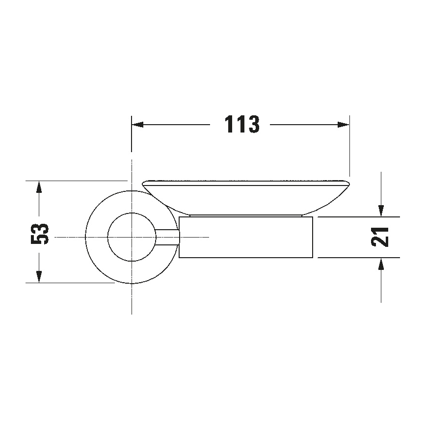 Duravit 99184600 - D-CODE vægmonteret sæbeskål, højre, mat sort