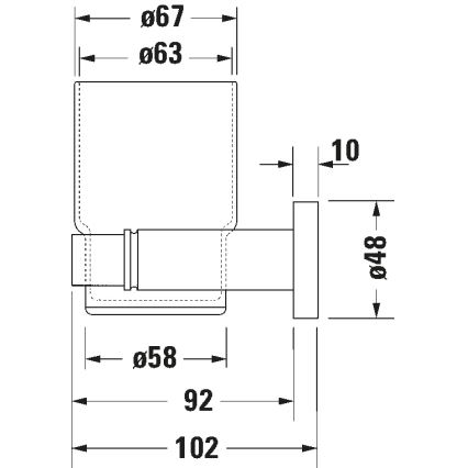 Duravit 99191000 - Vægmonteret tandbørsteholder D-CODE, venstre, poleret krom