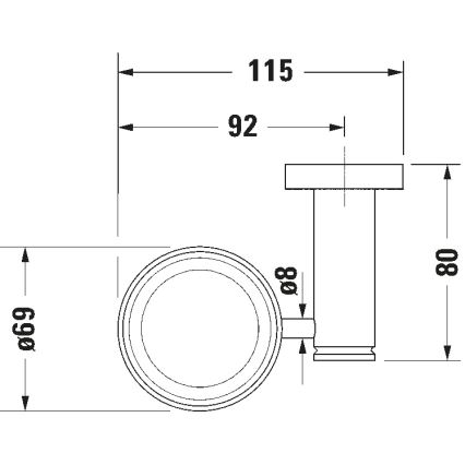 Duravit 99194600 - Vægmonteret tandbørsteholder D-CODE venstre mat sort