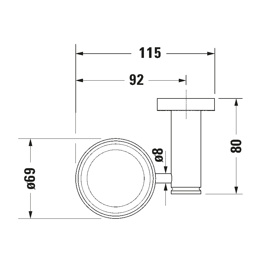 Duravit 99194600 - Vægmonteret tandbørsteholder D-CODE venstre mat sort