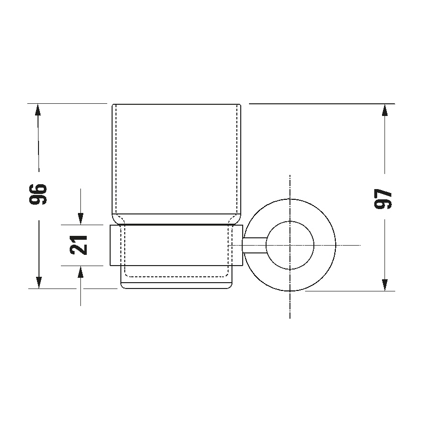 Duravit 99204600 - D-CODE vægmonteret tandbørsteholder, højre, mat sort