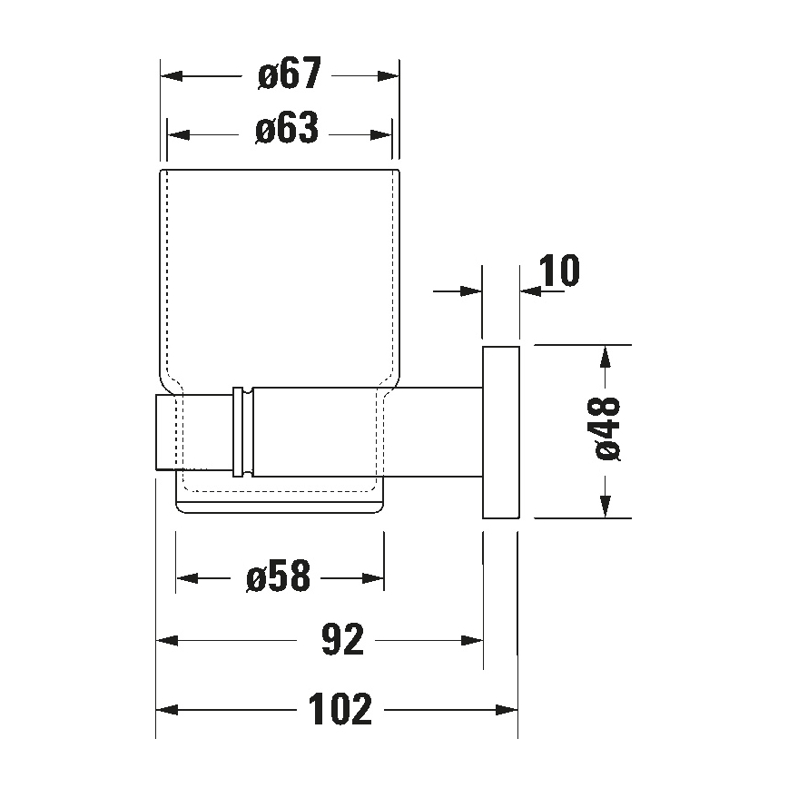Duravit 99204600 - D-CODE vægmonteret tandbørsteholder, højre, mat sort