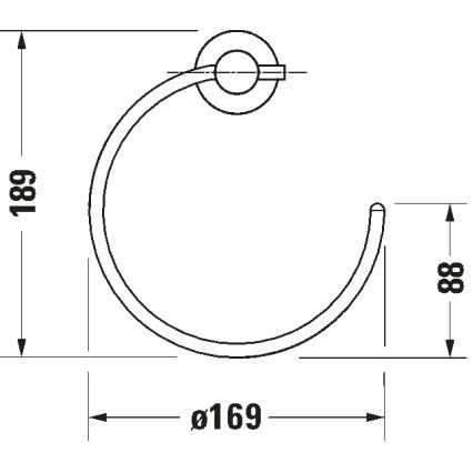Duravit 99211000 - Vægmonteret håndklædeholder D-CODE, poleret krom