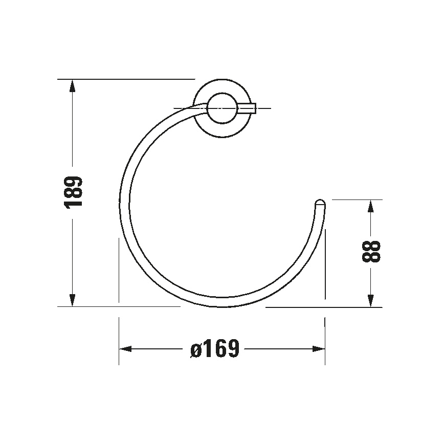 Duravit 99211000 - Vægmonteret håndklædeholder D-CODE, poleret krom