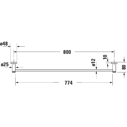 Duravit 99231000 - Vægmonteret håndklædeholder D-CODE 84,5 cm, blank krom