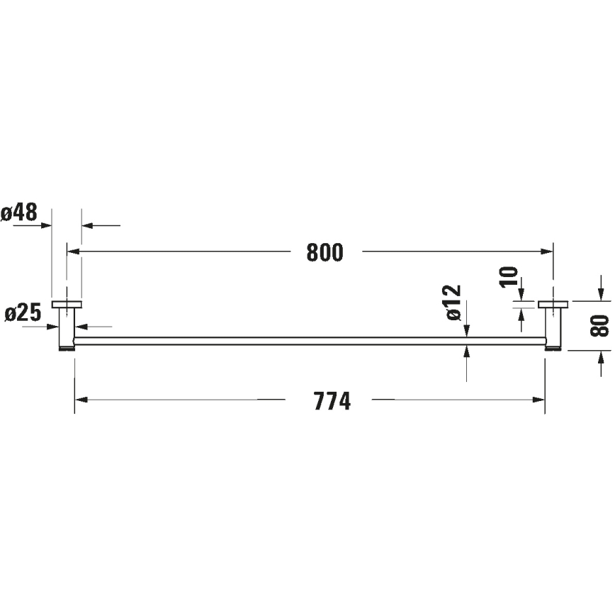 Duravit 99231000 - Vægmonteret håndklædeholder D-CODE 84,5 cm, blank krom