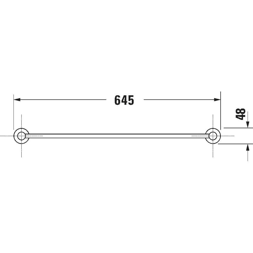 Duravit 99241000 - Væghængt håndklædestang D-CODE 64,5 cm blank krom