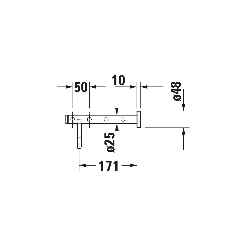 Duravit 99251000 - Vægmonteret håndklædestang D-CODE 65 cm blank krom