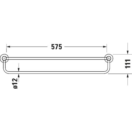 Duravit 99251000 - Vægmonteret håndklædestang D-CODE 65 cm blank krom