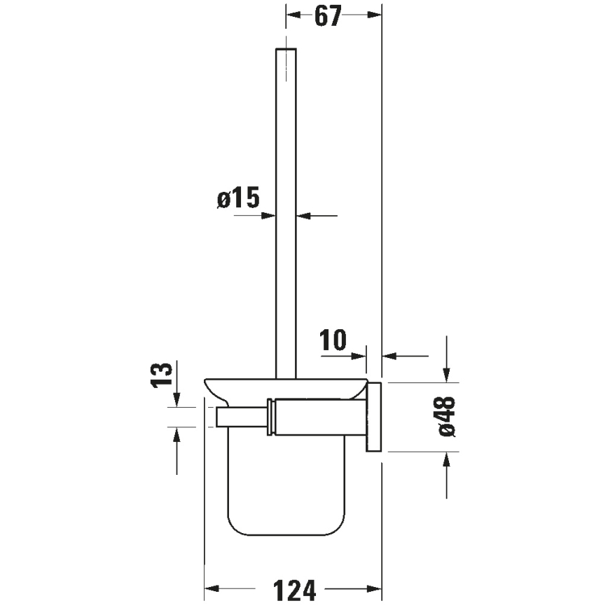 Duravit 99271000 - Vægmonteret WC-børste D-CODE i blank krom