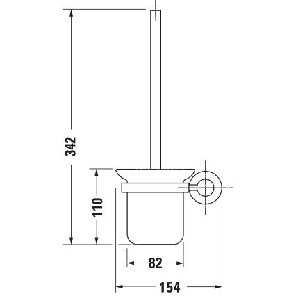 Duravit 99271000 - Vægmonteret WC-børste D-CODE i blank krom
