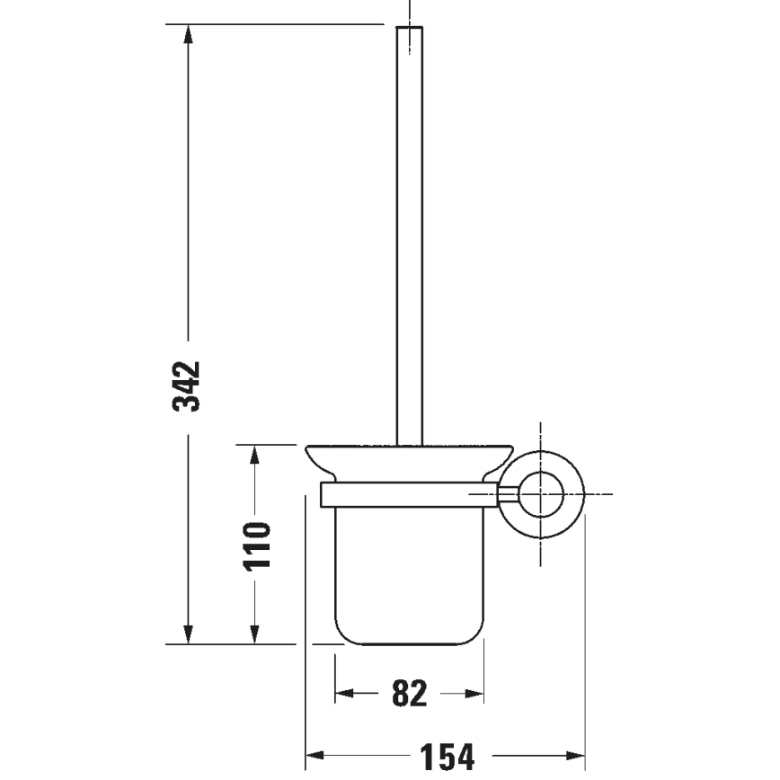 Duravit 99271000 - Vægmonteret WC-børste D-CODE i blank krom