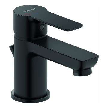 Duravit DC1013001046 - Håndvaskarmatur + bundventil D-CODE mat sort