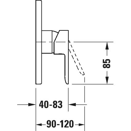Duravit DC4210010046 - Brusebatteri til indbygning D-CODE mat sort