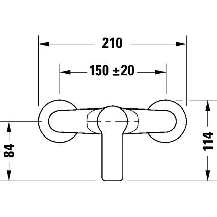Duravit DC4230001010 - Vægmonteret bidetarmatur D-CODE i blank krom