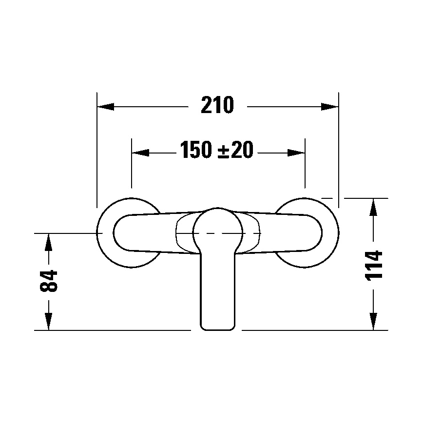 Duravit DC4230001046 - D-CODE brusebatteri i mat sort
