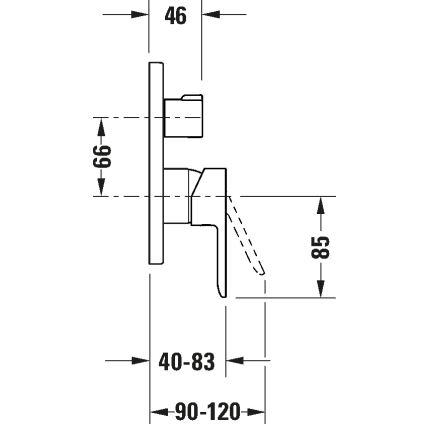 Duravit DC5210018010 - Badekararmatur til indbygget installation D-CODE, blank krom