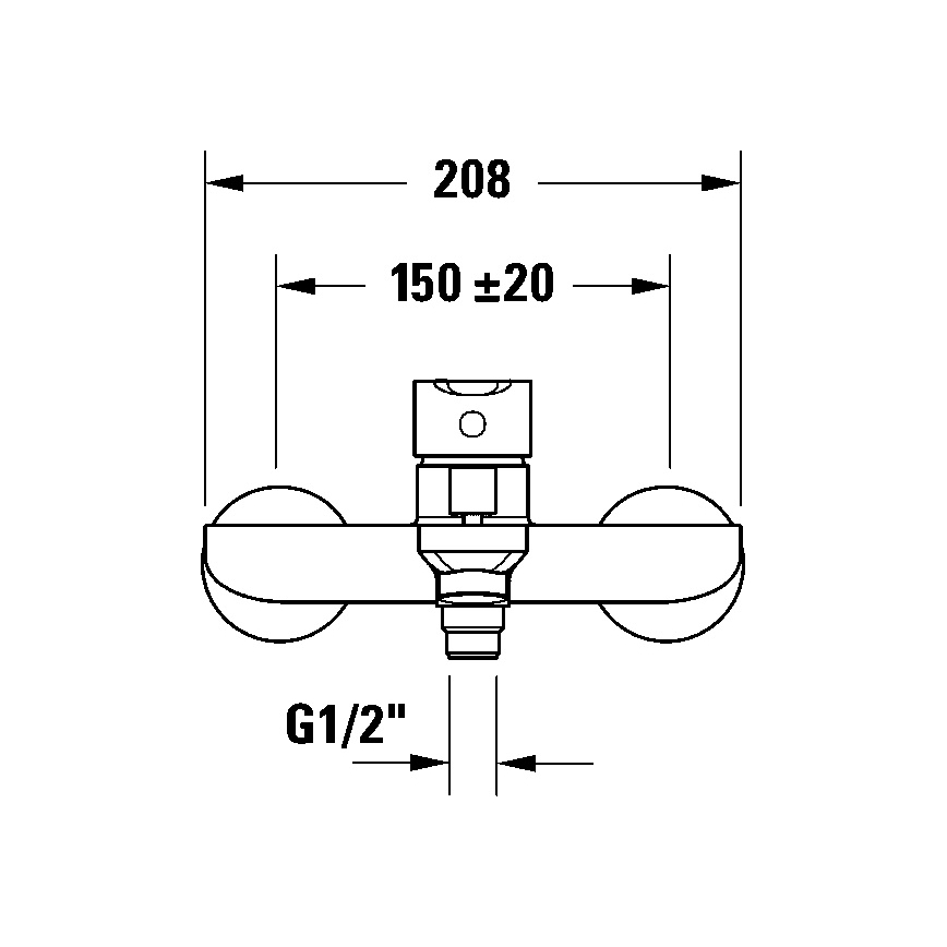 Duravit DC5230001010 - D-CODE badekararmatur i blank krom