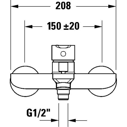Duravit DC5230001046 - D-CODE badekararmatur i mat sort