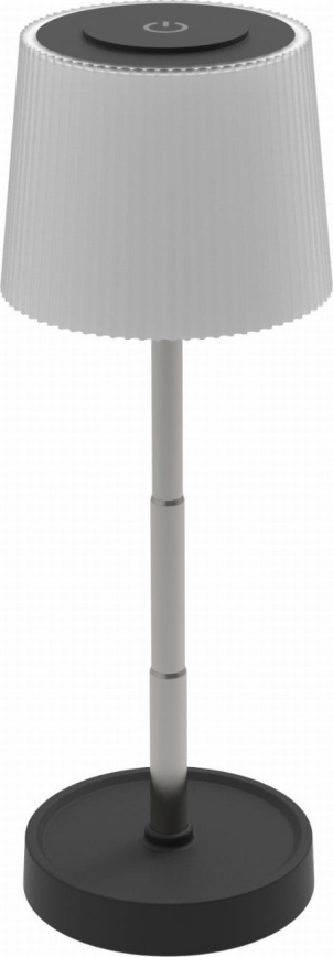 Dæmpbar, berøringsbetjent, genopladelig LED-bordlampe til udendørs brug LED/2W/5V IP44 1200 mAh grå