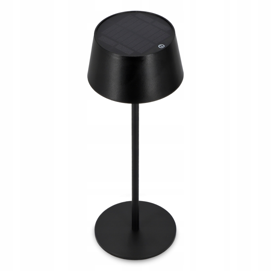 Dæmpbar berøringsbetjent solcellelampe LED/3W/5V USB 1800 mAh IP44 sort