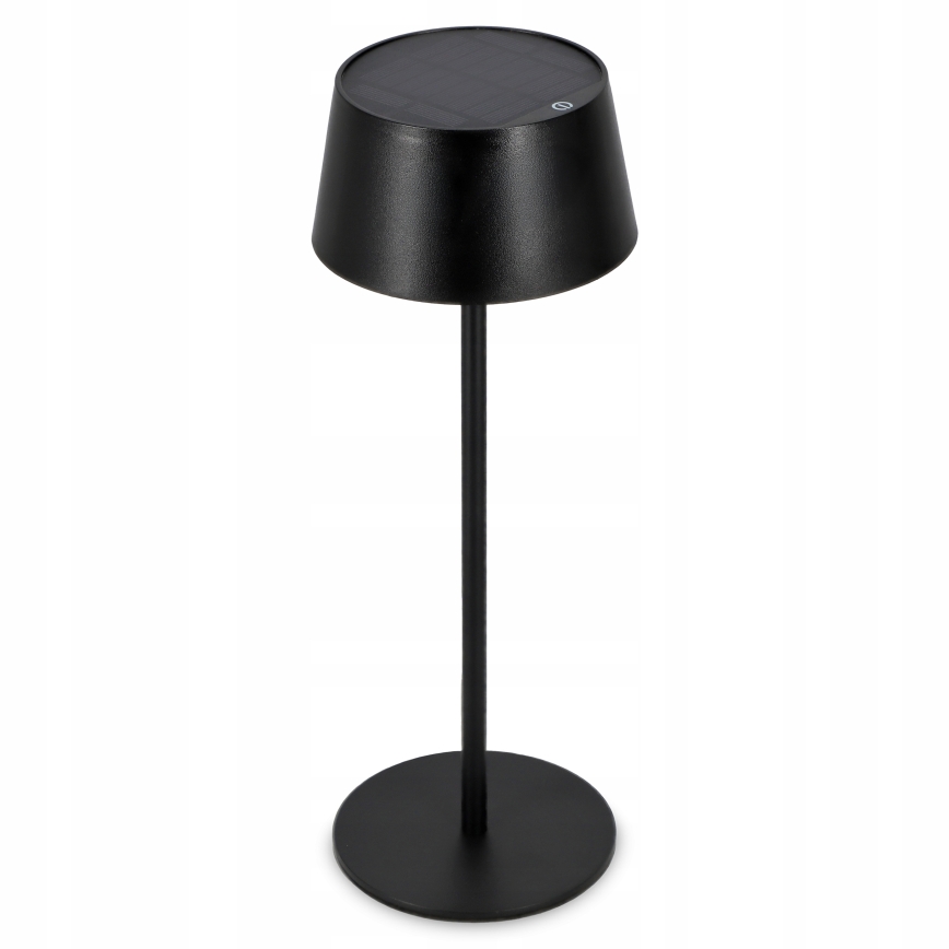 Dæmpbar berøringsbetjent solcellelampe LED/3W/5V USB 1800 mAh IP44 sort