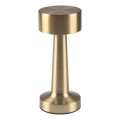 Dæmpbar, berøringsstyret LED-bordlampe SIMPLY — 5V, 2700/4000/6500K, 800 mAh, guld