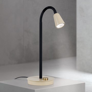 Dæmpbar fleksibel bordlampe DOTTY 1xGU10/10W/230V beige/sort