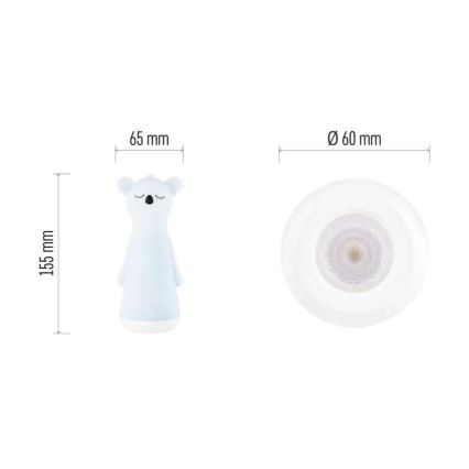 Dæmpbar genopladelig børnelommelygte med natlys 2-i-1 LED/3,7V 1200 mAh