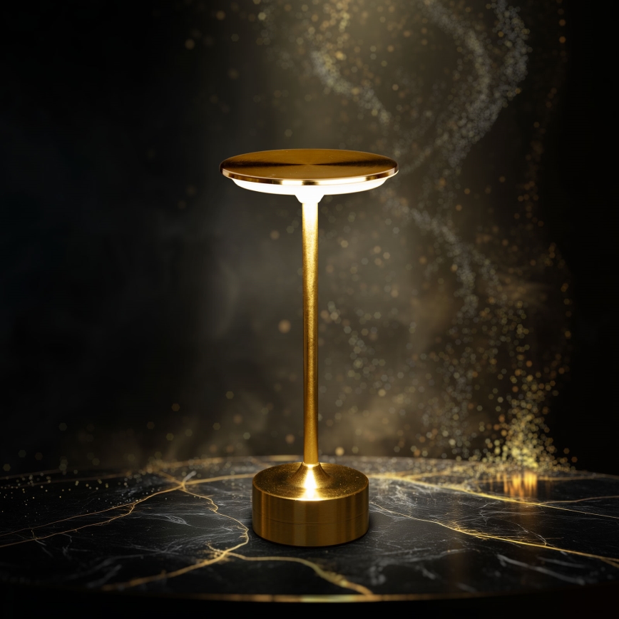 Dæmpbar genopladelig LED-bordlampe NEW YORK LED/1,8W/5V 2700K/4000K/6500K 1200 mAh guld