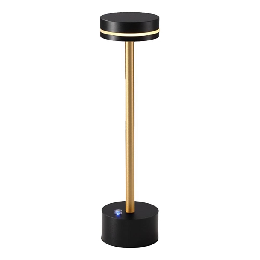 Dæmpbar genopladelig LED-bordlampe SAM LED/5W/5V 3600 mAh sort/guld