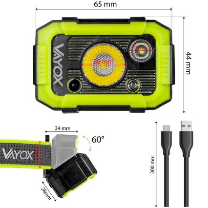 Dæmpbar genopladelig LED-pandelampe med sensor LED/10W/5V IP66 750 lm 1500 mAh