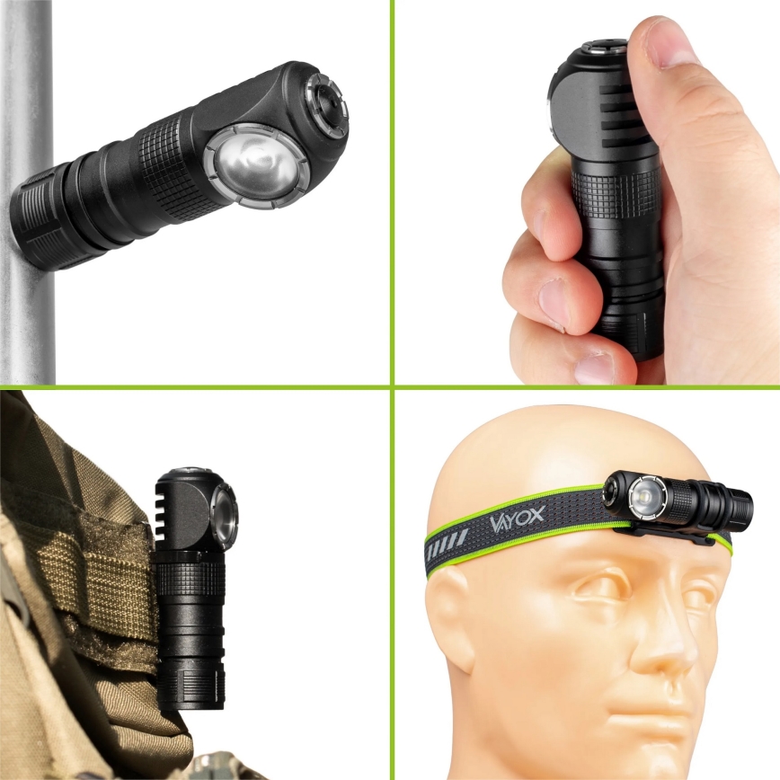 Dæmpbar genopladelig LED-pandelampe med rødt lys 3-i-1 LED/10W/5V IP66 500 lm 800 mAh