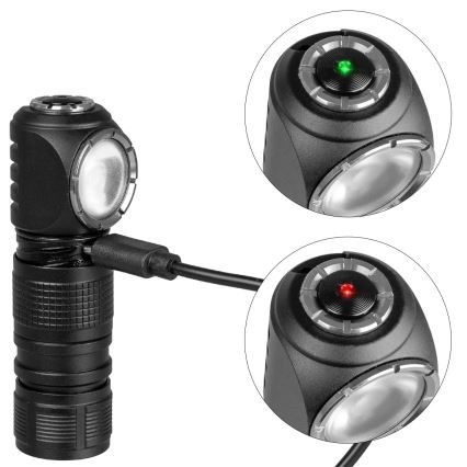 Dæmpbar genopladelig LED-pandelampe med rødt lys 3-i-1 LED/10W/5V IP66 500 lm 800 mAh