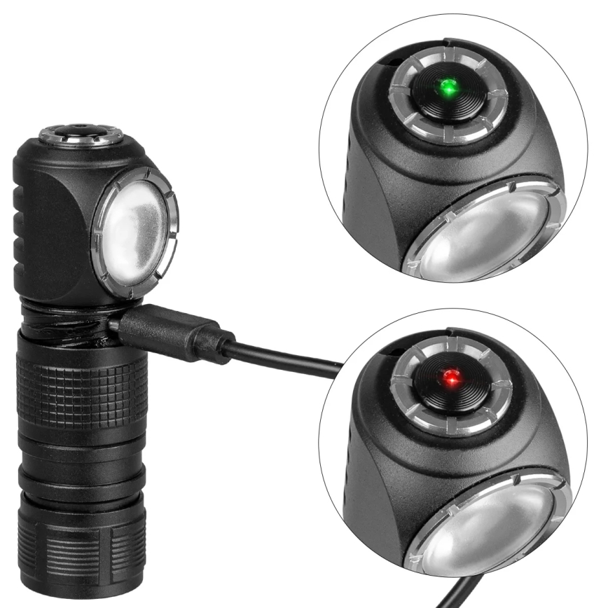 Dæmpbar genopladelig LED-pandelampe med rødt lys 3-i-1 LED/10W/5V IP66 500 lm 800 mAh